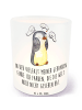 Mr. & Mrs. Panda Windlicht Pinguin Schizophrenie mit Spruch in Transparent