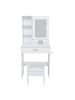 ABRIHOME Schminktisch in Weiß 60x38x131,5 cm mit LED Spiegel Steckdose Hocker