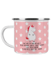 Mr. & Mrs. Panda Camping Emaille Tasse Einhorn Wut mit Spruch in Rot Pastell