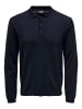 Only&Sons Polo Langarm Shirt Basic Pullover ONSWYLER in Dunkelblau