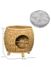 Pawhut Rattan Katzenhaus Hellbraun+Naturholz+Grau Wasserhyazinthe