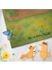 Mr. & Mrs. Panda Strandlaken Hund Blume Design ohne Spruch in Grau Pastell