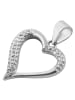 Adeliás Damen Anhänger – Herz Herzanhänger aus 925 Silber mit Zirkonia in silber