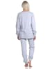NORMANN Schlafanzug lang Bündchen Kuschel interlock Tupfen Punkte - 75959 in Grau