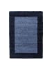 KADIMA DESIGN Teppich Hochflor Shaggy Waschbar Bordüre RHEIN Strapazierfähig in Marineblau