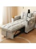 ABRIHOME 3-in-1 Einzel-Schlafsofa mit Schlaffunktion in Grauweiß