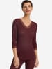 Hanro Sleepshirt Woolen Lace in vivid brown