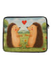 Mr. & Mrs. Panda Laptop Tasche Igel Liebe Design ohne Spruch in Weiß