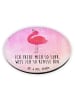 Mr. & Mrs. Panda Rund Magnet Flamingo Stolz mit Spruch in Aquarell Pink