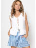 SASSYCLASSY Musselin Top mit Schleifenverschluss in Weiß