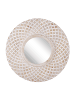 Beliani Dekospiegel POMARO in Heller Holzfarbton/Weiß - (W) 60 x (H) 60 x (L) 2 cm