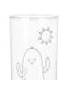Mr. & Mrs. Panda Blümchentailglas Kaktus Sonne ohne Spruch in Transparent