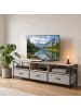 relaxdays TV Lowboard in Greige/ Schwarz - (B)170 x (H)50 x (T)40 cm