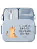 Mr. & Mrs. Panda MEPAL Bentobox Einhorn Katze Motiv mit Spruch in Blau Pastell
