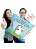 Mr. & Mrs. Panda sitzkissen Pinguin Surfer mit Spruch in Eisblau