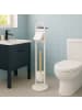 relaxdays WC Garnitur in Weiß/ Natur - (B)21,5 x (H)79 x (T)21,5 cm