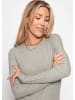 SASSYCLASSY Langarmshirt in Rippstruktur in Grau