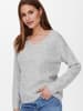 ONLY Warmer Strickpullover Stretch V-Ausschnitt Sweater ONLCAMILLA in Grau