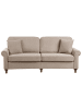 Beliani 3-tlg 3-Sitzer Sofa GINNERUP in Beige/Braun