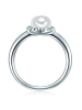 Valero Pearls Ring Sterling Silber Zirkonia Süßwasser-Zuchtperle in silber