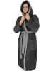 normani Unisex Baumwoll Bademantel mit Kapuze Izmit in Schwarz/Grau
