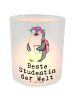 Mr. & Mrs. Panda Teelicht Pinguin Beste Studentin der Welt mit S... in Transparent