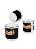 Mr. & Mrs. Panda Camping Emaille Tasse 6. Hochzeitstag Zuckerhoc... in Schwarz