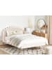 Beliani Doppelbett AMBILLOU in Beige/Gold - (W) 197 x (H) 126 x (L) 214 cm