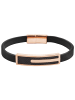 Adeliás Unisex Armband aus Leder 21,5 cm in schwarz