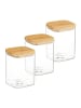 relaxdays 3 x Vorratsglas in Transparent/ Natur - 900 ml