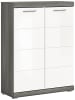 xonox.home Schuhschrank  (B/H/T: 90x120x37 cm) in Rauchsilber und weiß Hochglanz