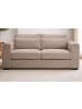 Inn.Furn Sofa beige-braun Cord 2,5-Sitzer 200 cm, Couch mit Wellenfederung