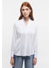 Eterna Langarmbluse mit Kelchkragen und Minimal Graphic Print in Weiß