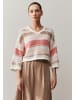 More & More kurzer, weiter 3/4 Arm-Lochstrickpullover, gestreift in striped knit