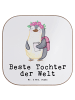 Mr. & Mrs. Panda Glas-Untersetzer Pinguin Beste Tochter der Welt... in Weiß