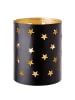 Butlers Windlicht LUMINOUS Sterne 4er-Set in Schwarz