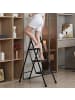 Home Nature Wohnkonzept Trittleiter 3-stufig klappbar in Schwarz 39.5x69x105.7 cm