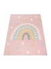 KADIMA DESIGN Kinderteppich Regenbogen Kinderzimmer in Rosa