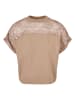 Urban Classics Urban Classics Damen Ladies Short Oversized Lace Tee in softtaupe