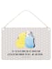 Mr. & Mrs. Panda Deko Schild Wellensittich Liebe mit Spruch in Grau Pastell