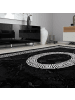 KADIMA DESIGN Teppich Kurzflor Mäander-Muster Polypropylen Wohnzimmer in Schwarz