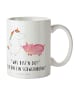 Mr. & Mrs. Panda Kindertasse Einhorn Schwein mit Spruch in Weiß