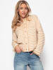 SASSYCLASSY Strickjacke mit grafischem Streifenbild in Beige