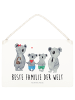 Mr. & Mrs. Panda Deko Schild Koala Familie zwei mit Spruch in Weiß