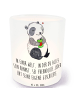 Mr. & Mrs. Panda Kerzenhalter Glas Panda Depression mit Spruch in Transparent