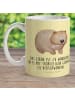 Mr. & Mrs. Panda Kindertasse Wombat mit Spruch in Gelb Pastell