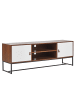 Beliani TV-Möbel NUEVA in Weiß/Braun/Schwarz - (W) 150 x (H) 55 x (L) 40 cm