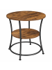 relaxdays Beistelltisch in Dunkelbraun/ Schwarz - (H)55 x ø 55 cm