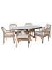 Beliani 7-tlg Gartentisch Set ORISTANO in Grau/Beige/Braun