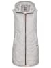 Camel Active Lange Weste mit Kapuze aus recyceltem Polyester in Silber